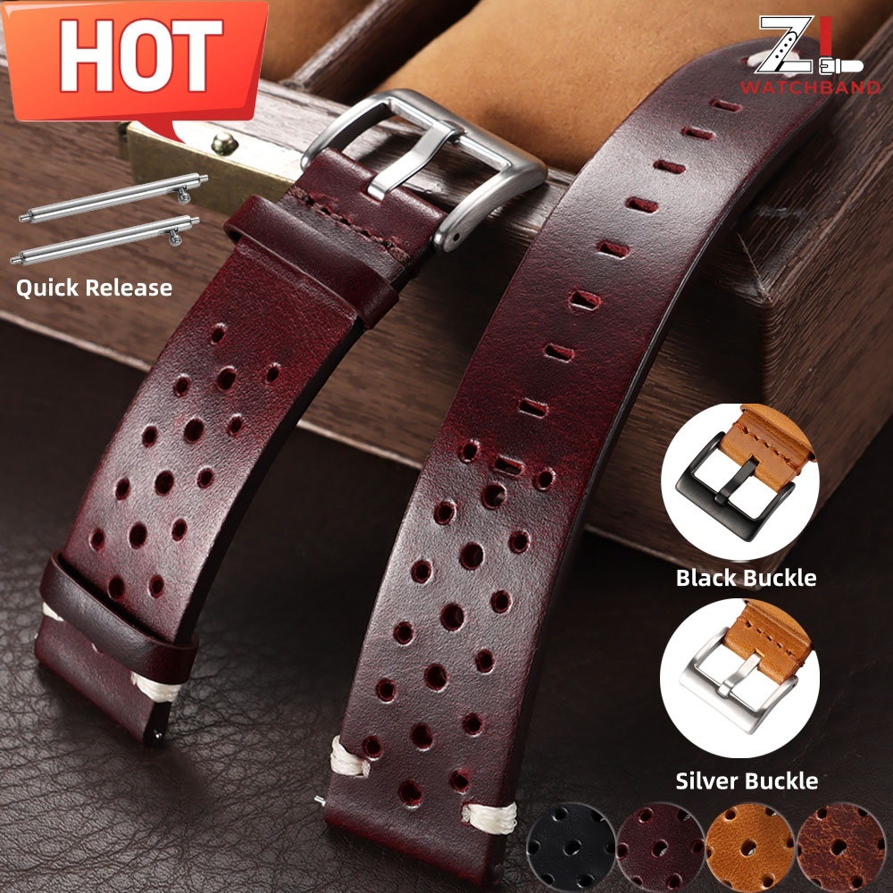 Suede Strap Watch - Cowhide Breathable Watchbands 20mm 22mm Oil