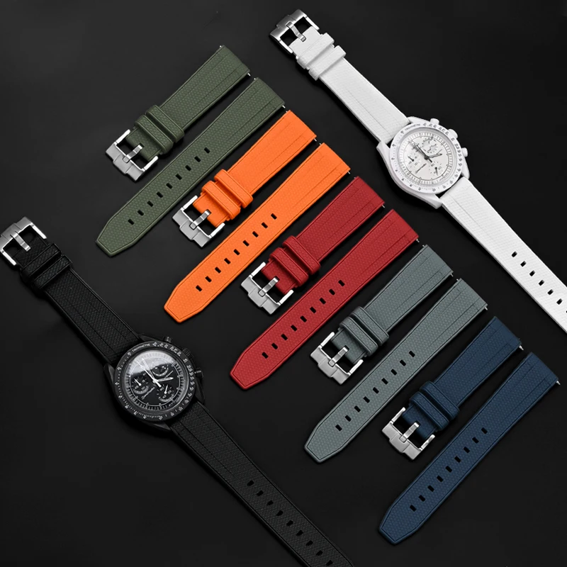 20mm 22mm Liquid Silicone Stra - Omega Watch Speedmaster 评论和价格