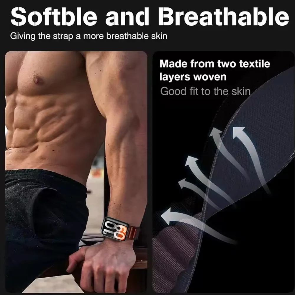 Nylon Band for Redmi Watch 6 A - Parachute Strap Elastic 评论和价格