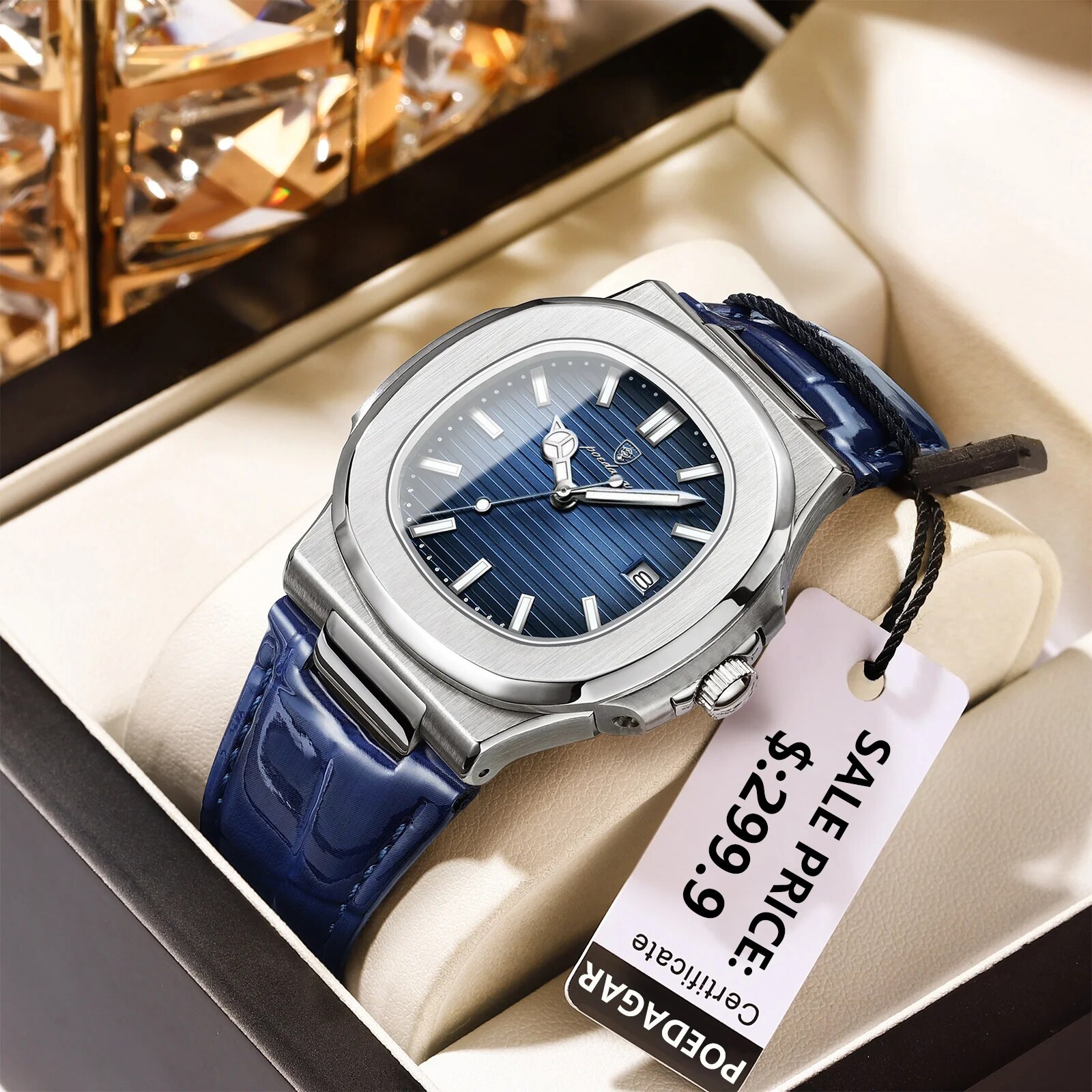 POEDAGAR Top Luxury Square Man - Patek Philippe Watch Nautilus 评论和价格