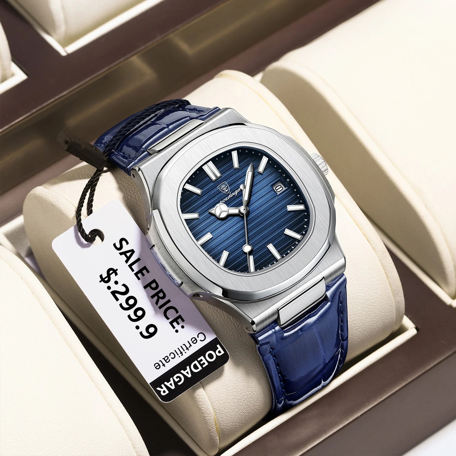 POEDAGAR Top Luxury Square Man - Patek Philippe Watch Nautilus 评论和价格