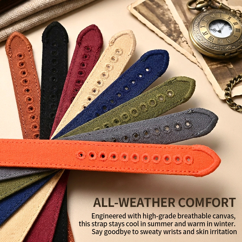 Canvas Watch Strap 18/20/22mm  - Canvas Strap Watch 评论和价格