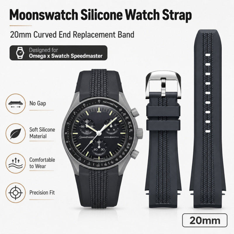 20mm Curved End No Gap Silicon - Omega Watch Speedmaster 评论和价格