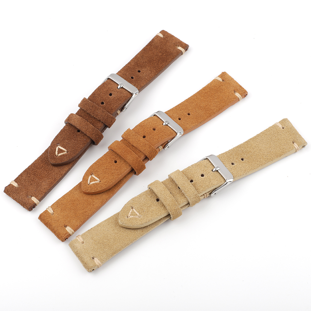 Soft Leather Suede Watch Strap - Suede Strap Watch 评论和价格