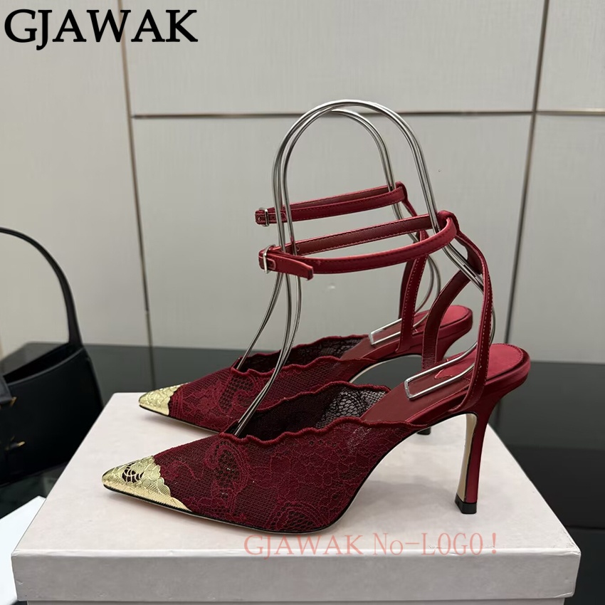 Thin High Heels Shoes Women Po - Mesh Strap Metal 评论和价格