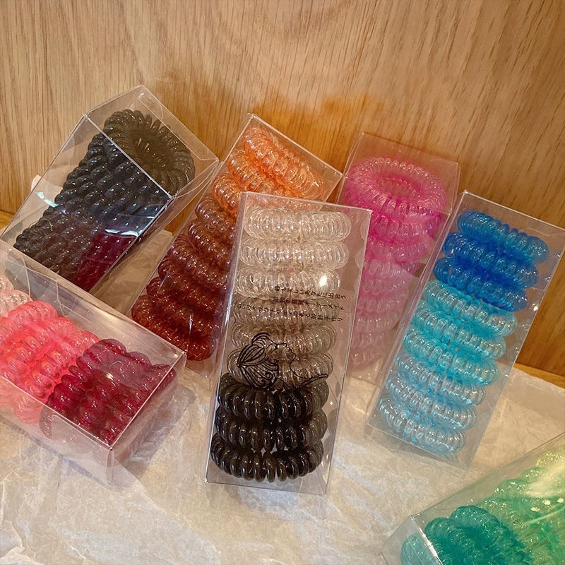 9 Pcs/Box Telephone Wire Elast - Silicone Band Women 评论和价格